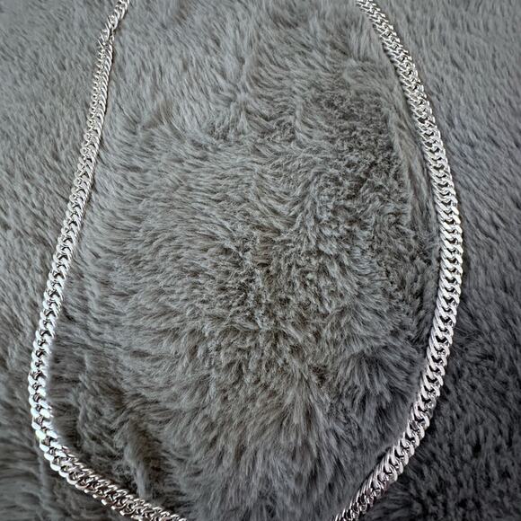 925 Sterling Silver cuban link necklace 20inches 6MM link women and men plated - Picture 3 of 4